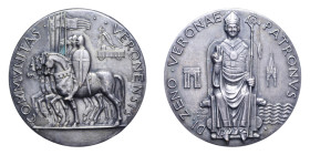 MEDAGLIA VERONA SAN ZENO PATRONO OPUS COSTANTINO JHONSON AE. 117,23 GR. 63 MM. qSPL