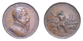 MEDAGLIA 1886 ALESSANDRO LA MARMORA I BERSAGLIERI AE. 130,18 GR. 65 MM. BB (COLPI)