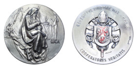 MEDAGLIA BENEDETTO XVI 2008 AG. 41,58 GR. 40 MM. SPL (TRACCE DI SCOTCH)