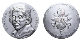 MEDAGLIA BENEDETTO XVI 2010 CARAVAGGIO AG. 41,60 GR. 40 MM. SPL (TRACCE DI SCOTCH)