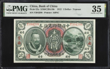 (t) CHINA--REPUBLIC. Bank of China. 1 Dollar, 1912. P-25s. PMG Choice Very Fine 35.
(S/M#C294-30r). Printed by ABNC. Yunnan.
Estimate: $500.00- $100...