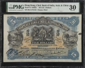 (t) HONG KONG. The Chartered Bank of India, Australia & China. 5 Dollars, 1911-22. P-41. PMG Very Fine 30.
Dated February 1st, 1921. A scarce large f...
