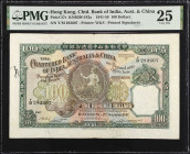 HONG KONG. Chartered Bank of India, Aust. & China. 100 Dollars, 1941-56. P-57c. PMG Very Fine 25.
Printed by W&S. Printed signatures. Dated December ...