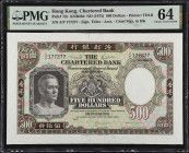 (t) HONG KONG. The Chartered Bank. 500 Dollars, ND (1975). P-72c. PMG Choice Uncirculated 64.
Printed by TDLR. Signature titles of Accountant and Chi...