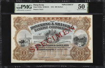 (t) HONG KONG. Hong Kong & Shanghai Banking Corporation. 500 Dollars, 1912. P-164bs. Specimen. PMG About Uncirculated 50.
Printed by W&S. Dated Janua...