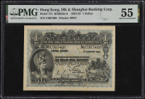 (t) HONG KONG. The Hong Kong & Shanghai Banking Corporation. 1 Dollar, 1923-25. P-171. PMG About Uncirculated 55.
Printed by BWC. Dated January 1st, ...