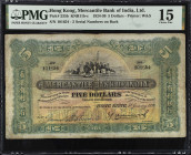 (t) HONG KONG. The Mercantile Bank of India Limited. 5 Dollars, 1924-30. P-235b. PMG Choice Fine 15.
Printed by W&S. Two serial numbers on back. Date...