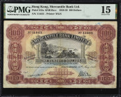 (t) HONG KONG. Mercantile Bank Limited. 100 Dollars, 1958-59. P-242a. PMG Choice Fine 15.
Printed by W&S. Dated May 26th, 1959. Depiction of Hong Kon...