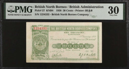 BRITISH NORTH BORNEO. The British North Borneo Company. 50 Cents, 1938. P-27. PMG Very Fine 30.
Printed by BE&B. A popular British North Borneo denom...