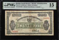 BRITISH NORTH BORNEO. The British North Borneo Company. 25 Dollars, 1940-42. P-32. PMG Choice Fine 15.
Dated July 1st, 1940. One of just six examples...