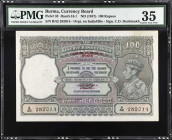 BURMA. Burma Currency Board. 100 Rupees, ND (1947). P-33. PMG Choice Very Fine 35.
Overprint on India P-20e. Signature of C.D. Deshmukh. PMG comments...