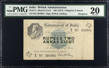 INDIA. Government of India. 2 Rupees, 8 Annas, ND (1917). P-2. PMG Very Fine 20.
Signature of M.M.S. Gubbay. Rangoon. A rare type to locate in any gr...