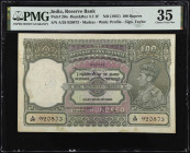 INDIA. The Reserve Bank of India. 100 Rupees, ND (1937). P-20n. PMG Choice Very Fine 35.
Madras. Signature of Taylor. PMG comments "Staple Holes at I...