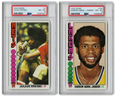 2 Pieces in Lot. Kareem "Cap" Abdul-Jabbar & Julius "Dr. J." Erving PSA 8 Lot.
Two amazing cards from two of the true greats. Both cards are graded N...