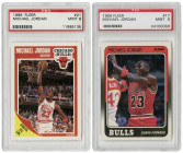 Lot of 2 Mint Michael Jordan Cards. 1988 Fleer #17 and 1989 Fleer #21. PSA 9.
Two early and important Michael Jordan Basketball cards, both graded go...