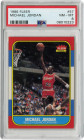 Michael Jordan 1986 Fleer #57 Rookie Card. PSA NM-MT 8.
In the sportscard market, the first card of a player in a major set is called the "rookie car...