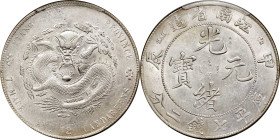 (t) CHINA. Kiangnan. 7 Mace 2 Candareens (Dollar), CD (1904)-HAH CH. Nanking Mint. Kuang-hsu (Guangxu). PCGS AU-53.
L&M-257; K-99; KM-Y-145a.12; WS-0...