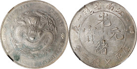 CHINA. Kiangnan. 7 Mace 2 Candareens (Dollar), CD (1904)-HAH CH. Nanking Mint. Kuang-hsu (Guangxu). NGC AU-50.
L&M-257; K-99; KM-Y-145A.12; WS-0858. ...