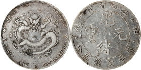 (t) CHINA. Kiangnan. 7 Mace 2 Candareens (Dollar), CD (1904)-HAH CH. Nanking Mint. Kuang-hsu (Guangxu). PCGS Genuine--Repaired, VF Details.
L&M-259; ...