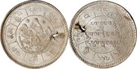 (t) CHINA. Tibet. Mint Error -- Struck on Defective Planchet -- 10 Srang, BE 16-24 (1950). Tapchi Mint. PCGS MS-62.
L&M-661A; KM-Y-30; WS-0344. Varie...