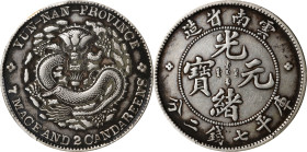 (t) CHINA. Yunnan. 7 Mace 2 Candareens (Dollar), ND (1908). Kunming Mint. Kuang-hsu (Guangxu). PCGS Genuine--Environmental Damage, VF Details.
L&M-41...