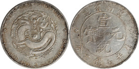 (t) CHINA. Yunnan. 7 Mace 2 Candareens (Dollar), ND (1909-11). Kunming Mint. Hsuan-t'ung (Xuantong [Puyi]). PCGS Genuine--Cleaned, EF Details.
L&M-42...