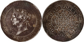 (t) HONG KONG. Dollar, 1868. Hong Kong Mint. Victoria. PCGS Genuine--Excessive Corrosion, EF Details.
KM-10; Mars-C41; Prid-3. Despite the persistent...