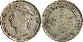 (t) HONG KONG. 20 Cents, 1883. London Mint. Victoria. PCGS EF-45.
KM-7; Mars-C28; Prid-31. Fairly evenly handled, this mostly gray minor exhibits som...