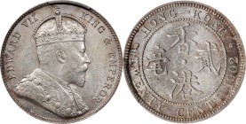 (t) HONG KONG. 20 Cents, 1902. London Mint. Edward VII. PCGS MS-61.
KM-14; Mars-C28; Prid-51. A lovely Mint State specimen, the present example provi...