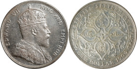 STRAITS SETTLEMENTS. Dollar, 1904-B. Bombay Mint. Edward VII. PCGS MS-62.
KM-25; Prid-4. Sparklingly pretty, this nearly-Choice example provides cris...