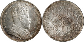 STRAITS SETTLEMENTS. Dollar, 1904-B. Bombay Mint. Edward VII. PCGS MS-62.
KM-25; Prid-4. Both enticingly lustrous and attractively toned, and avoidin...
