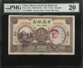 (t) CHINA--REPUBLIC. The China & South Sea Bank, Limited. 5 Yuan, 1932. P-A133. PMG Very Fine 20.
PMG comments "Ink Stamps."
Estimate: $200.00- $300...