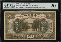 CHINA--REPUBLIC. Bank of China. 10 Dollars, 1918. P-53t. PMG Very Fine 20 Net. Foreign Substance.
PMG comments "Foreign Substance."
Estimate: $150.0...