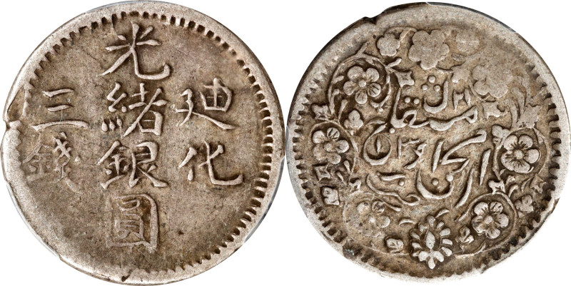 (t) CHINA. Sinkiang. 3 Mace (Miscals), AH 1321 (1903). Tihwa Mint. Kuang-hsu (Gu...