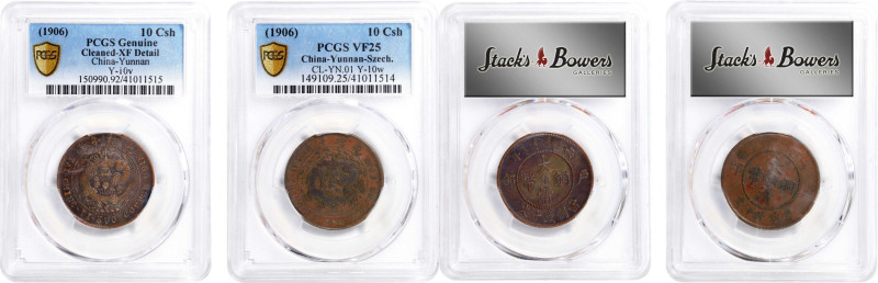 (t) CHINA. Yunnan. Duo of 10 Cash (2 Pieces), CD (1906). Both PCGS Certified.
1...