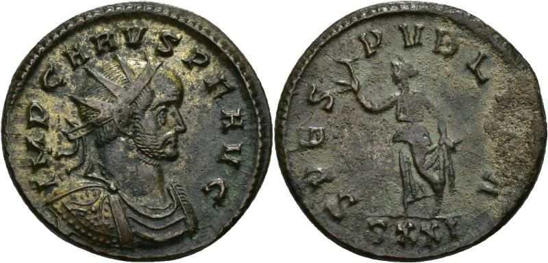 IMPERIO ROMANO. CARO. Antoniniano. Ticinum (282-283). A/ Busto radiado, drapeado...