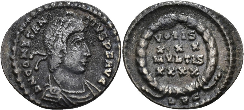 IMPERIO ROMANO. CONSTANCIO II. Silicua. Lugdunum (360-363). R/ VOTIS/XXX/MVLTIS/...