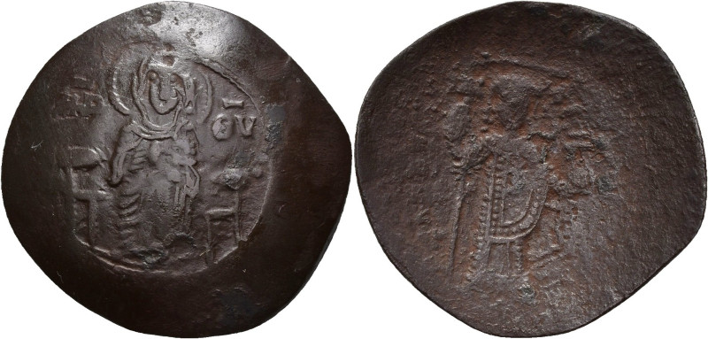 IMPERIO BIZANTINO. MANUEL I. Aspron Trachy. Constantinopla. VE 3,34 g. 27,4 mm. ...