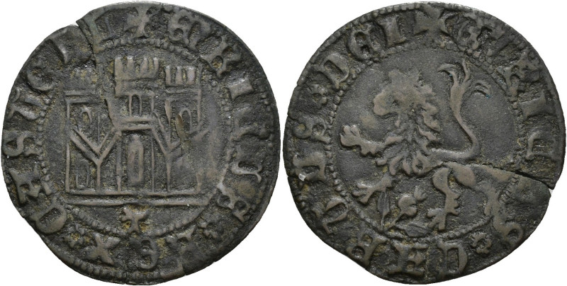 REINOS DE CASTILLA Y LEÓN. ENRIQUE IV. Maravedí. Toledo. VE 2,41 g. 25,7 mm. III...