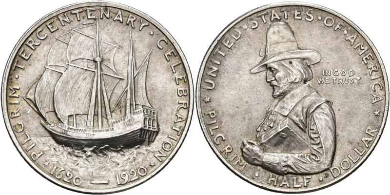 MONEDAS EXTRANJERAS. ESTADOS UNIDOS DE AMÉRICA. 1/2 dólar. 1920. 3 cent. Pilgrim...