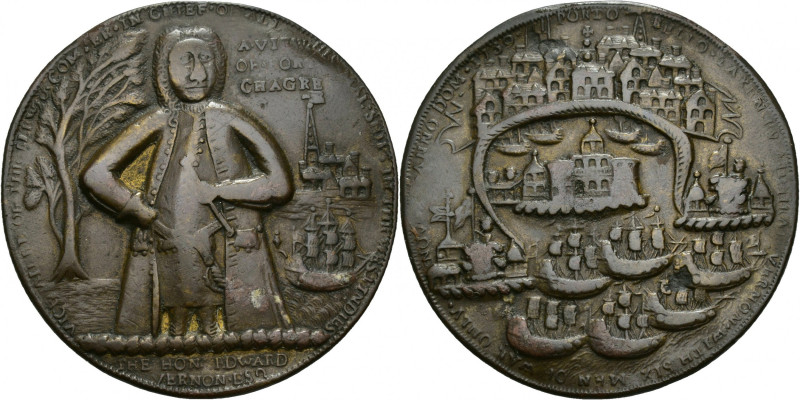 MONEDAS EXTRANJERAS. GRAN BRETAÑA. Medalla. Vernon. 1739. Portobello. AE 13,37 g...