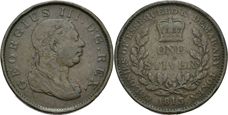 MONEDAS EXTRANJERAS. GUAYANA. 1 stuiver. 1813. Essequero & Demarary. Cu 18,48 g....