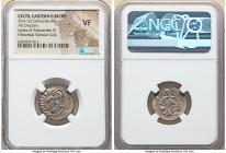 EASTERN EUROPE. Uncertain Celtic Tribe. Ca. 1st century BC. AR drachm (20mm, 11h). NGC VF. Imitation of a drachm of Alexander III or Philip III Arrhid...
