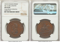 Lower Canada copper "Wellington/Cossack" Penny Token ND (1813) MS64 Brown NGC, WE-13, WEL-70, Br-985. Variety without grass behind rear hoof. VIMERA T...