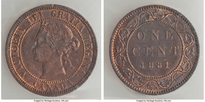 Victoria Cent 1881-H MS64 Red and Brown ICCS, Heaton mint, KM7. 

HID09801242017...