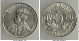 Pair of Certified 5 Cents ICCS, 1) George V 5 Cents 1923 - MS62, KM29 2) George VI 5 Cents 1938 - MS63, KM33 Royal Canadian mint. Sold as is, no retur...