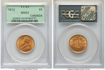 George V gold 5 Dollars 1912 MS63 PCGS, Ottawa mint, KM26. 

HID09801242017

© 2022 Heritage Auctions | All Rights Reserved