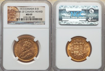 George V gold 10 Dollars 1913 MS63 NGC, Ottawa mint, KM27. Ex. Bank of Canada Hoard 

HID09801242017

© 2022 Heritage Auctions | All Rights Reserved