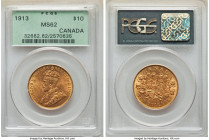 George V gold 10 Dollars 1913 MS62 PCGS, Ottawa mint, KM27. 

HID09801242017

© 2022 Heritage Auctions | All Rights Reserved