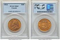 George V gold 10 Dollars 1914 MS63 PCGS, Ottawa mint, KM27. 

HID09801242017

© 2022 Heritage Auctions | All Rights Reserved